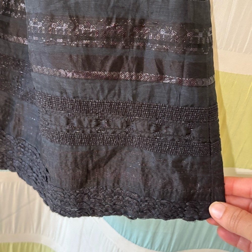 Piazza Sempione Lace Textured Midi Skirt Black Sz 42 - Picture 3 of 9